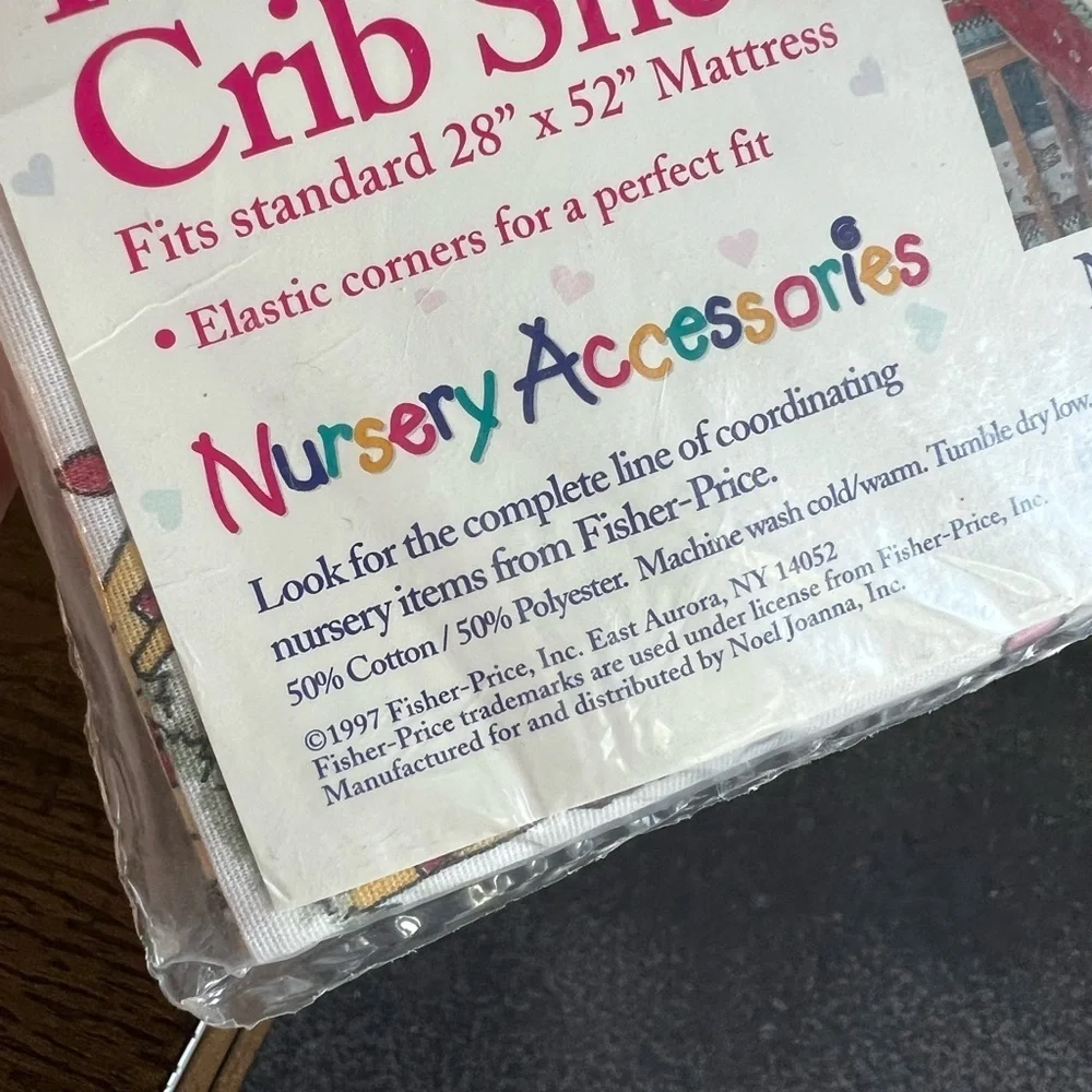Vintage Crib Sheet Fisher Price/ Toddler Mattress Sheet Standard 28 x 52 Inches